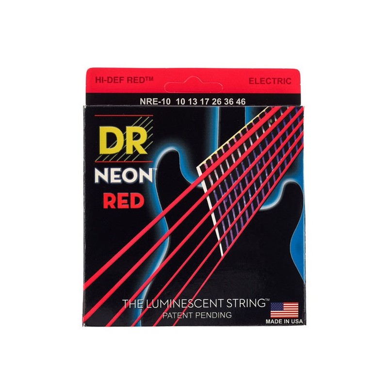 DR NMCE10PACK - Pack de 2 jeux de cordes guitare électrique Neon  multicolore - Médium 10-46