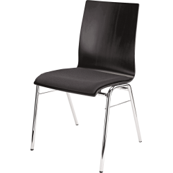 Chaise hêtre contreplaqué noir assise tissu