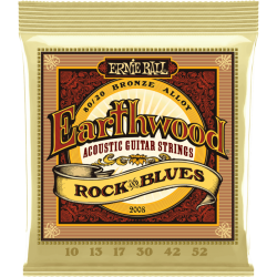 Cordes guitare électrique Earthwood 80/20 bronze rock n blues 10-52 Ernie Ball
